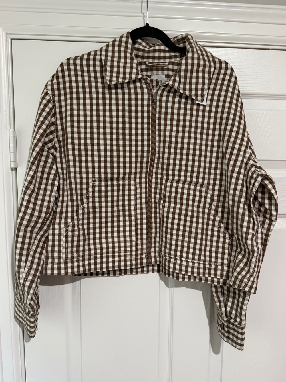 Gap Brown Gingham Canvas Barn Jacket